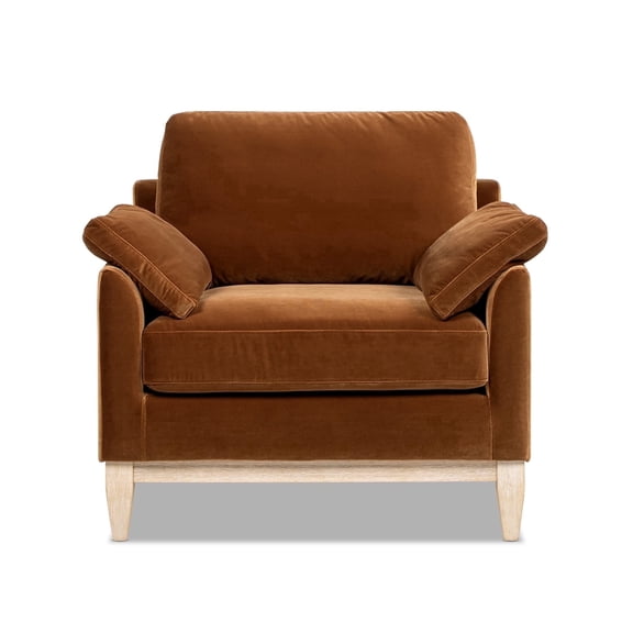 Jennifer Taylor Home Pasadena 36" Wide Modern Farmhouse Accent Arm Chair Burnt Orange Performance Velvet