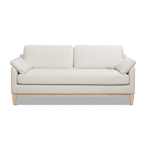 Jennifer Taylor Home Pasadena 75.5" Modern Farmhouse Living Room Sofa Flax White Linen