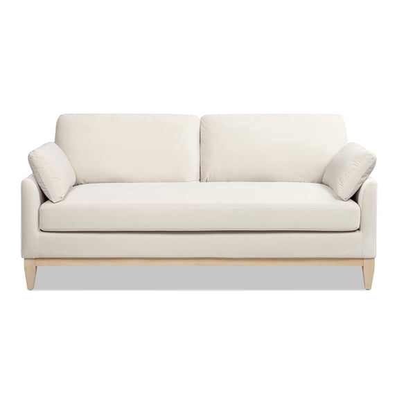 Jennifer Taylor Home Pasadena 75.5" Modern Farmhouse Sofa, French Beige Performance Velvet