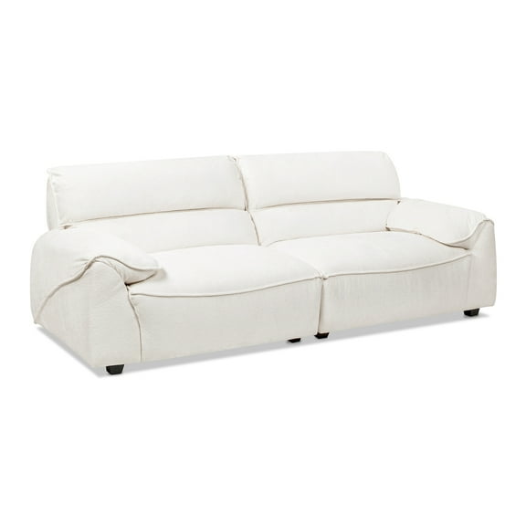 Jennifer Taylor Home Sorrento 90.5" Modular 2-Piece Sofa, Crme Off-White Chenille