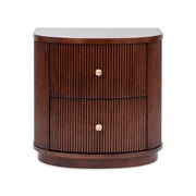 Jennifer Taylor Home Valentine 24 2-Drawer Storage Side Table, Dark Walnut Beech Wood