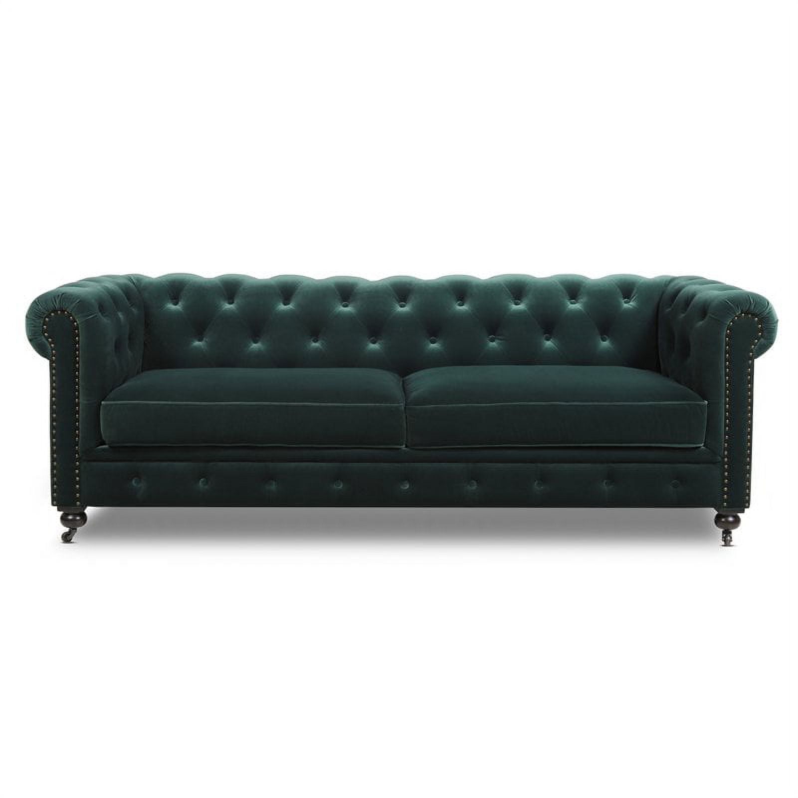 Jennifer Taylor Home Winston Tufted Chesterfield Sofa Forest Green