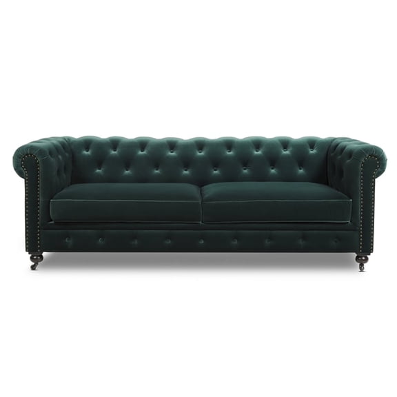 Jennifer Taylor Home Winston Tufted Chesterfield Sofa Forest Green