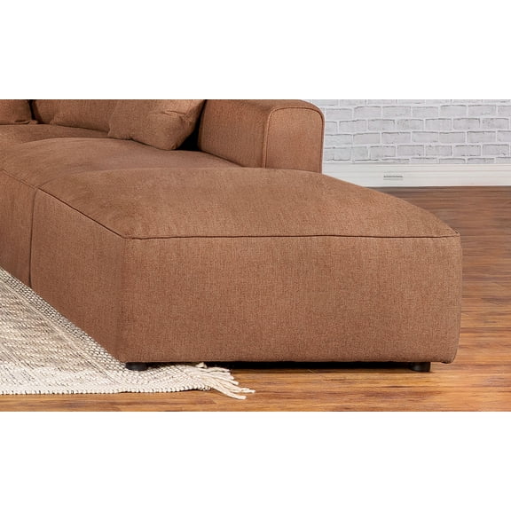 Jennifer Terracotta Square Upholstered Ottoman