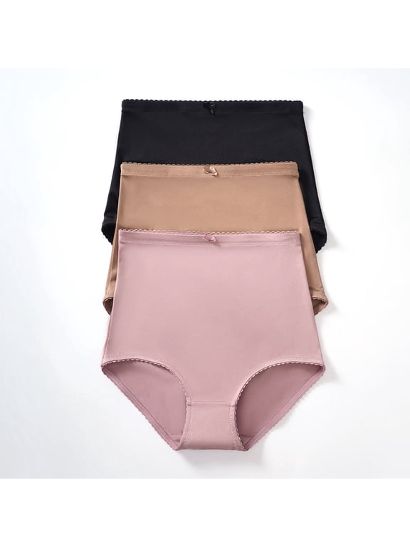 Women's Underwear High Waisted Full Coverage Ladies Panties 4pack (Regular & Plus Size)