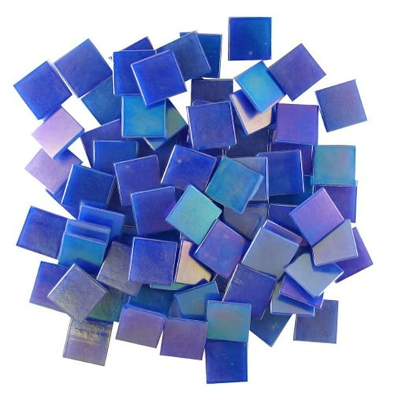 Jennifer s Mosaics 3 4 Inch Iridized Venetian Style Glass Mosaic Tile Dark Blue 8 Ounce T305 8 OZ