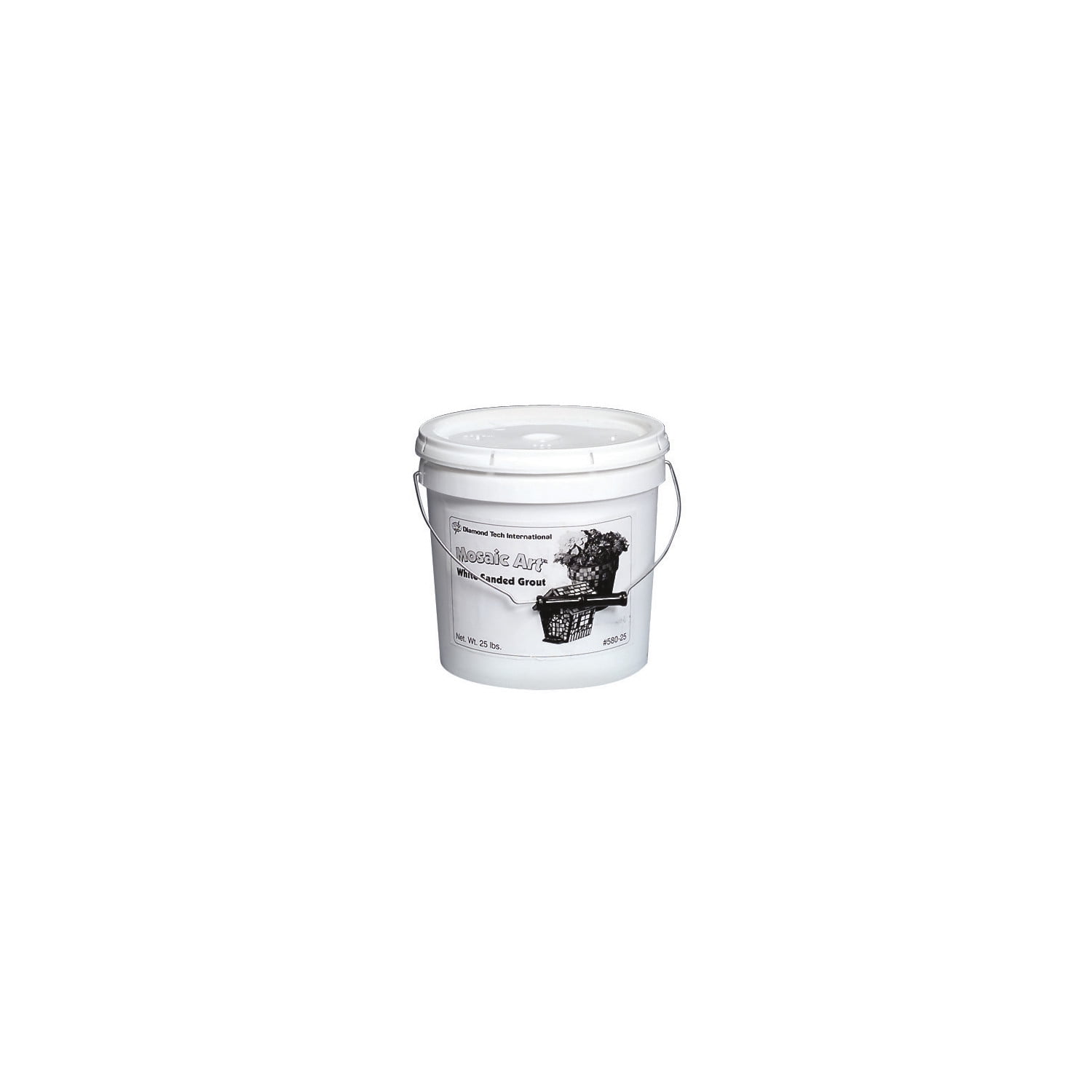 White Sanded Grout for Mosaic Art, 25 lb Bucket