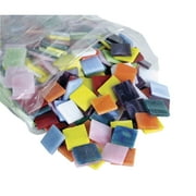 Diamond Tech International 248237 Stained Glass Square Mosaic Tile Assortment, 0.75 x 0.75 in., Assorted Color, 4 lbs Bag - Pack of 450