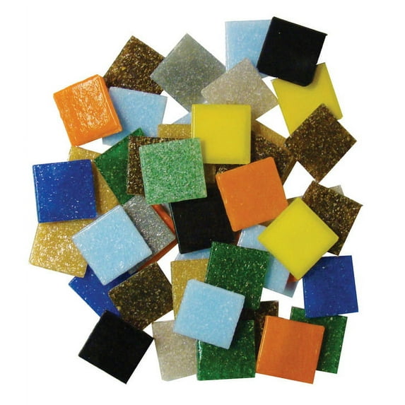 Jennifer's Mosaics Venetian Glass Mosaic Tiles, 3/4 x 3/4 Inch, Assorted Colors, 3 Pounds