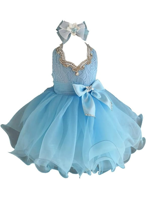 Jenniferwu EB1211-2 Infant Toddler Baby Newborn Little Girl's Pageant Party Birthday Dress Blue (as1, Age, 0_Month, 3_Months)