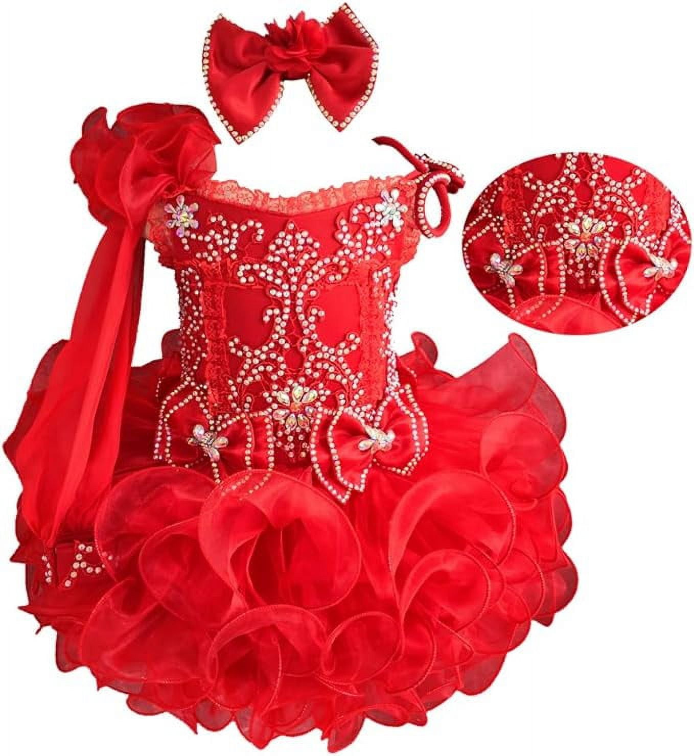 Jenniferwu G011RED Infant Toddler Baby Newborn Little Girl's Pageant ...