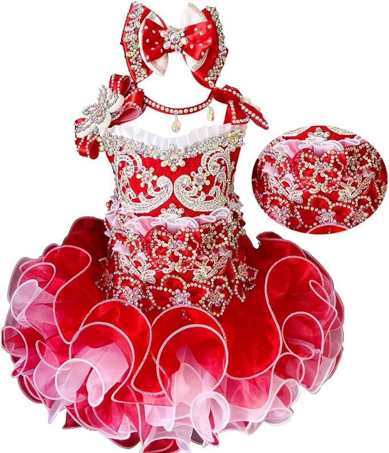 Baby Girl Red Party Dress Set – 4 Piece Outfit with Shoes & Headband