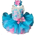 thumbnail image 1 of Jenniferwu G037BP Infant Toddler Baby Newborn Little Girl's Pageant Party Birthday Dress Blue Pink Size 12-18M, 1 of 5