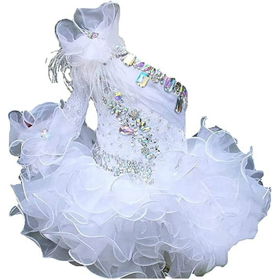 Jenniferwu G068 Infant Toddler Baby Newborn Little Girl's Pageant Party Birthday Dress white Size9-12Months