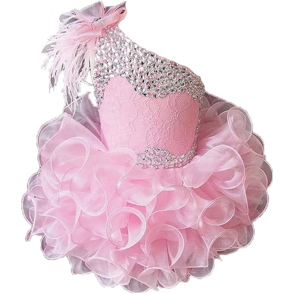 Jenniferwu G095PINK Infant Toddler Baby Newborn Little Girl's Pageant Party Birthday Dress12-18Months Lightpink