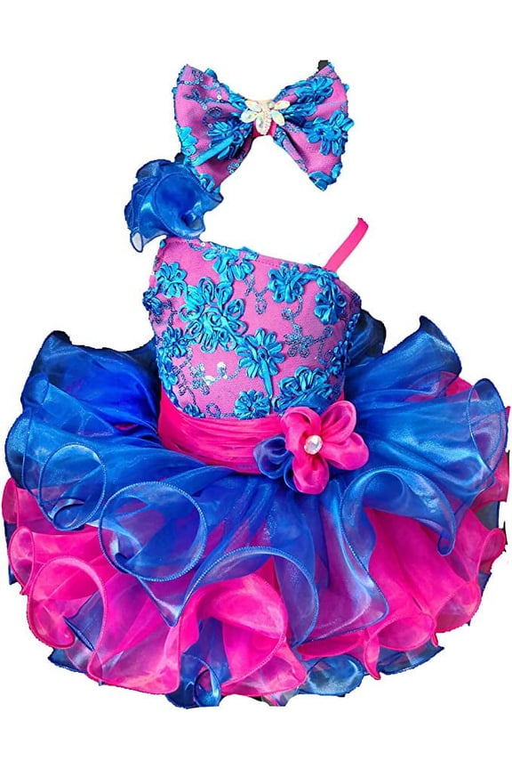 Jenniferwu G135RP Infant Toddler Baby Newborn Little Girl's Pageant Party Birthday Dress ROYALPINK Size 9-12M