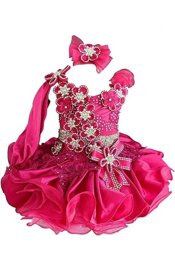 Jenniferwu G535HP Infant Toddler Baby Newborn Little Girl's Pageant Party Birthday Dress hotpink 18-24Months