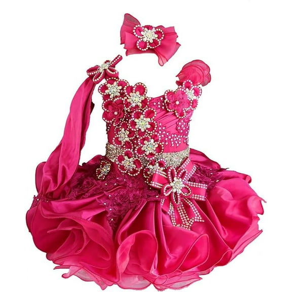 Jenniferwu G535HP Infant Toddler Baby Newborn Little Girl's Pageant Party Birthday Dress hotpink 2-3T