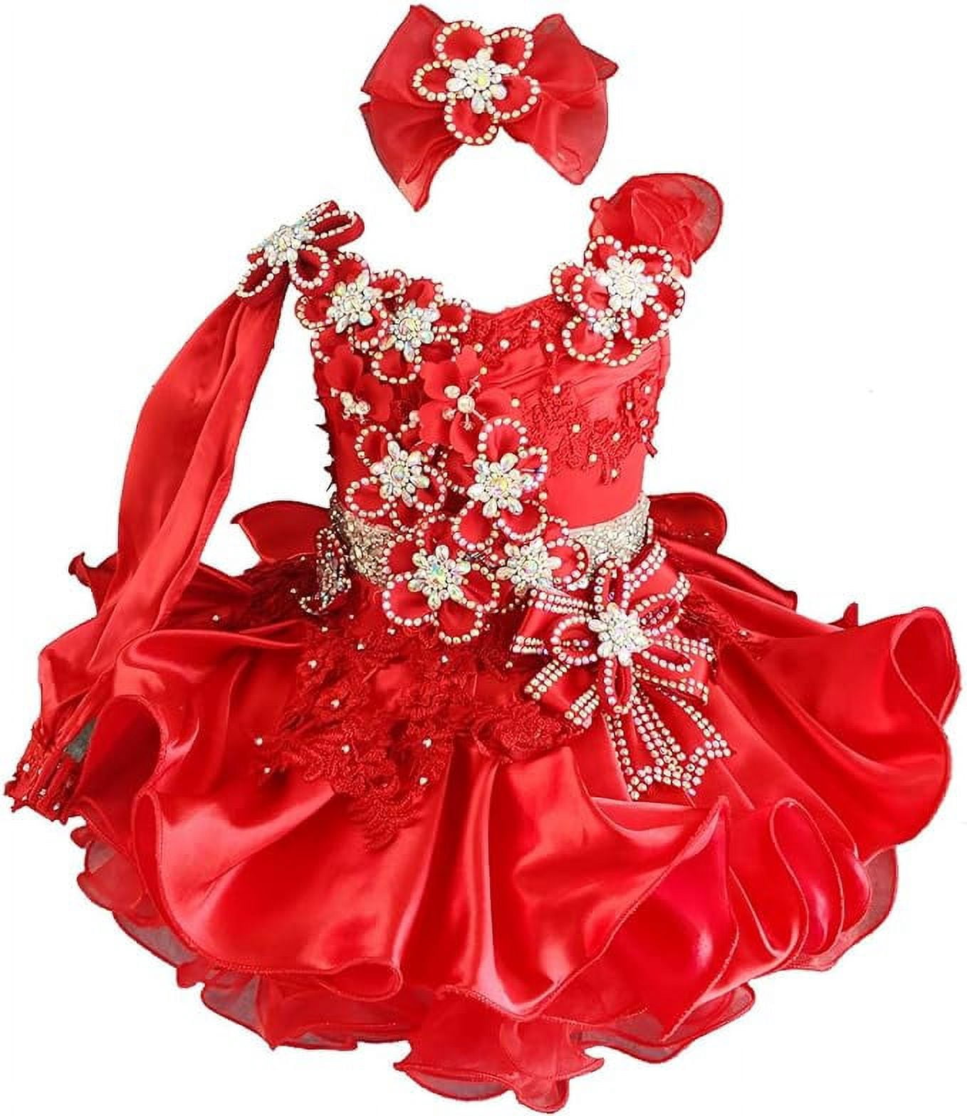Jenniferwu G535RED Infant Toddler Baby Newborn Little Girl's Pageant ...