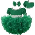 thumbnail image 1 of Jenniferwu G589E Infant Toddler Baby Newborn Little Girl's Pageant Party Birthday Dress 3-6Months Green, 1 of 7