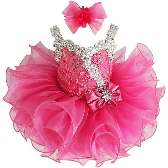 Jenniferwu Infant Toddler Baby Newborn Little Girl's Pageant Party Birthday Dress G037Pink Size 0-3 month