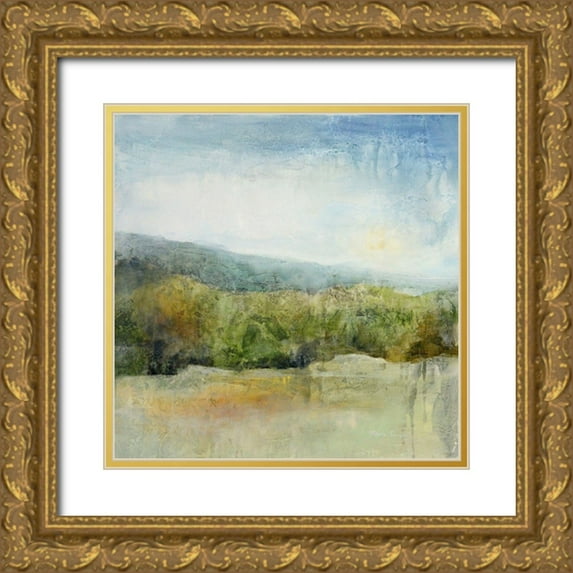 Jennings, J Austin 15x15 Gold Ornate Wood Framed with Double Matting Museum Art Print Titled - October Mountain
