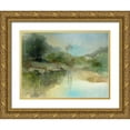 thumbnail image 1 of Jennings, J Austin 24x19 Gold Ornate Wood Framed with Double Matting Museum Art Print Titled - The Lazy Day, 1 of 4