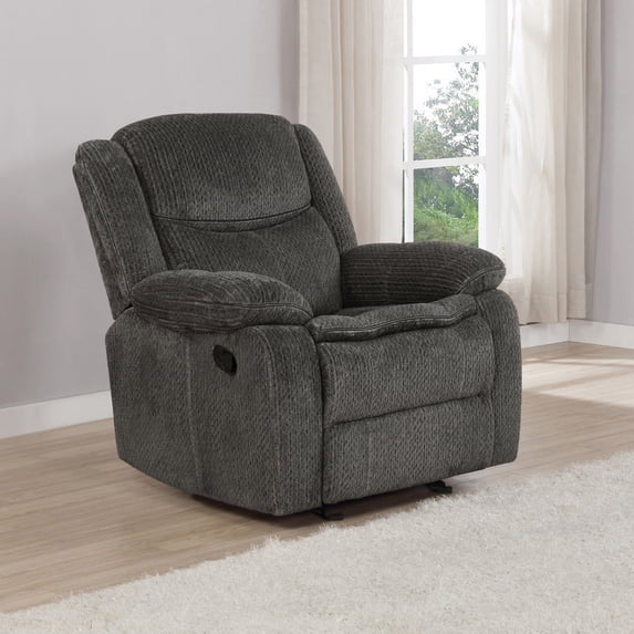 Jennings Upholstered Motion Glider Recliner Charcoal