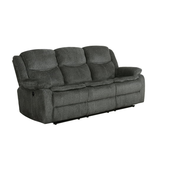 Jennings Upholstered Power Sofa with Drop-down Table Charcoal