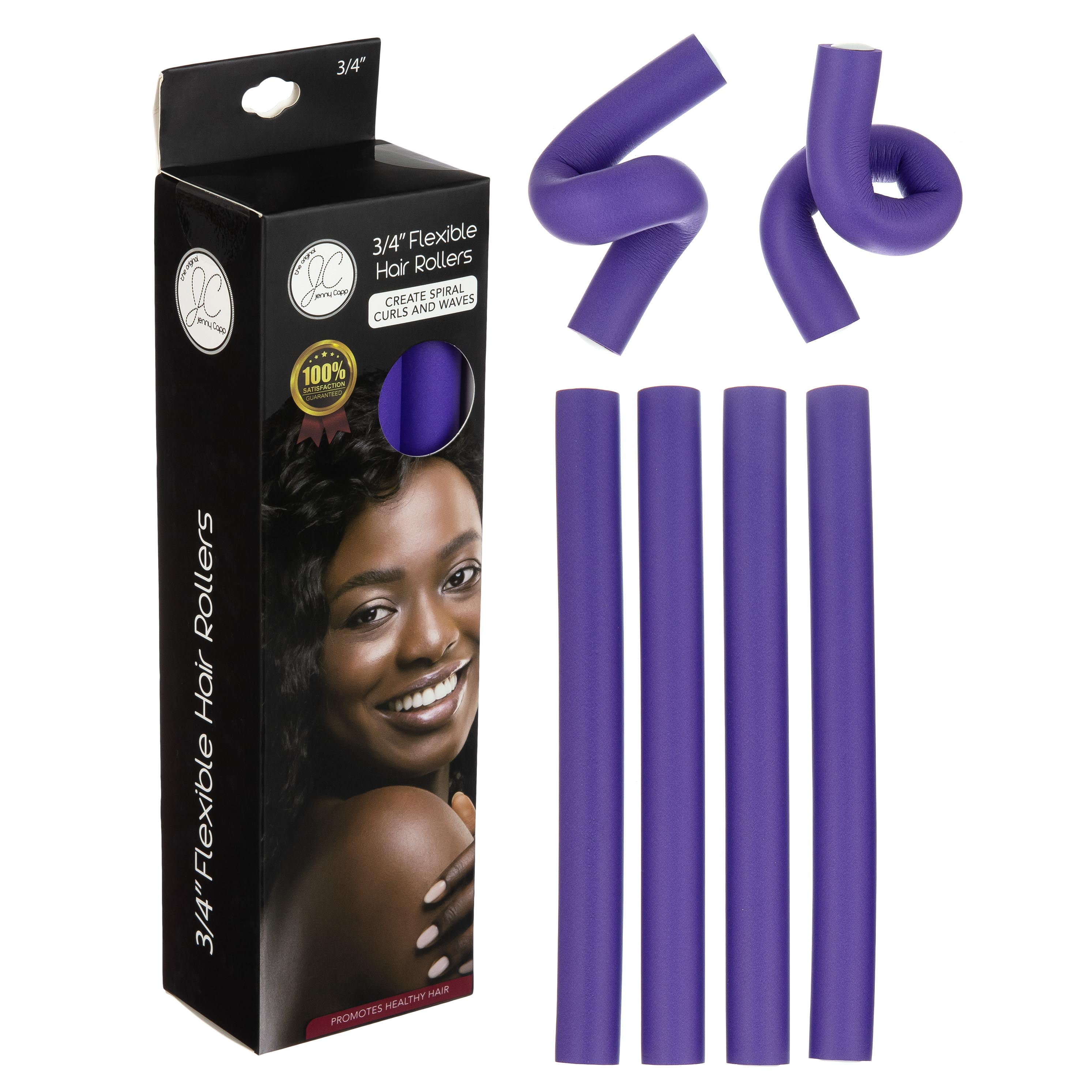 Jenny Capp Hair Rollers 3 4 Flexible Foam Purple Rollers