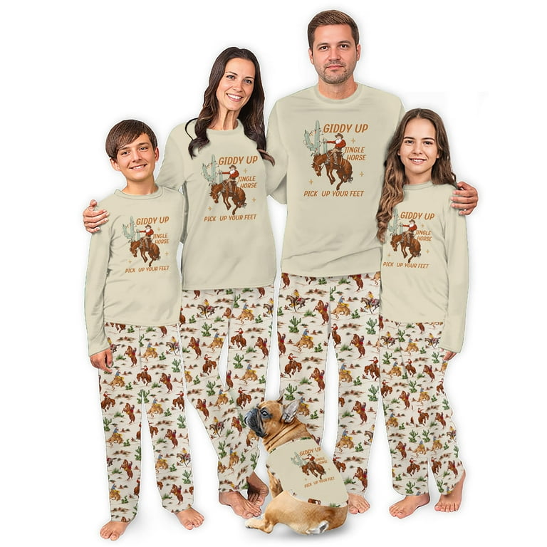 Jenny Family Christmas Pajamas, Western Cowboy “Giddy Up Jingle