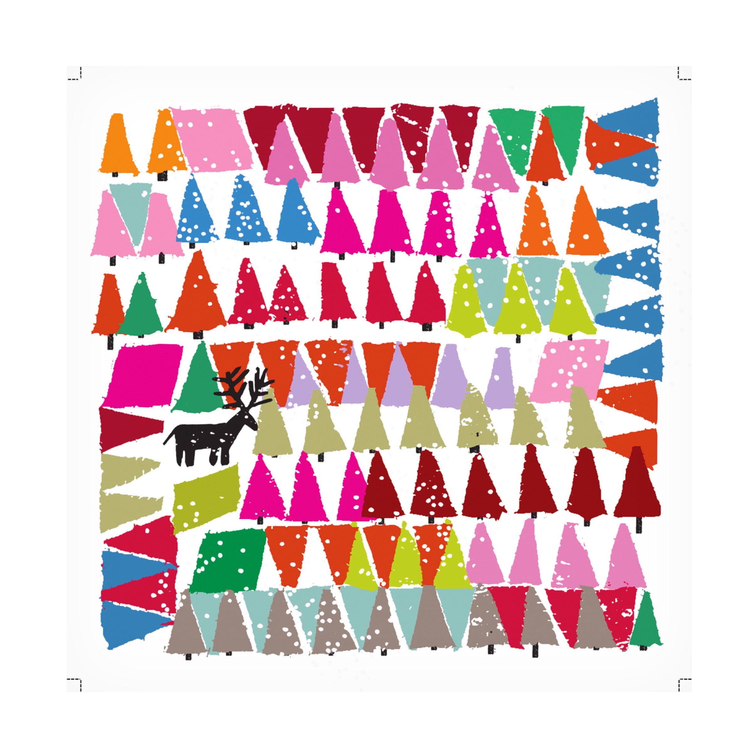 Colorful Christmas Trees Canvas Art with Hidden Frame