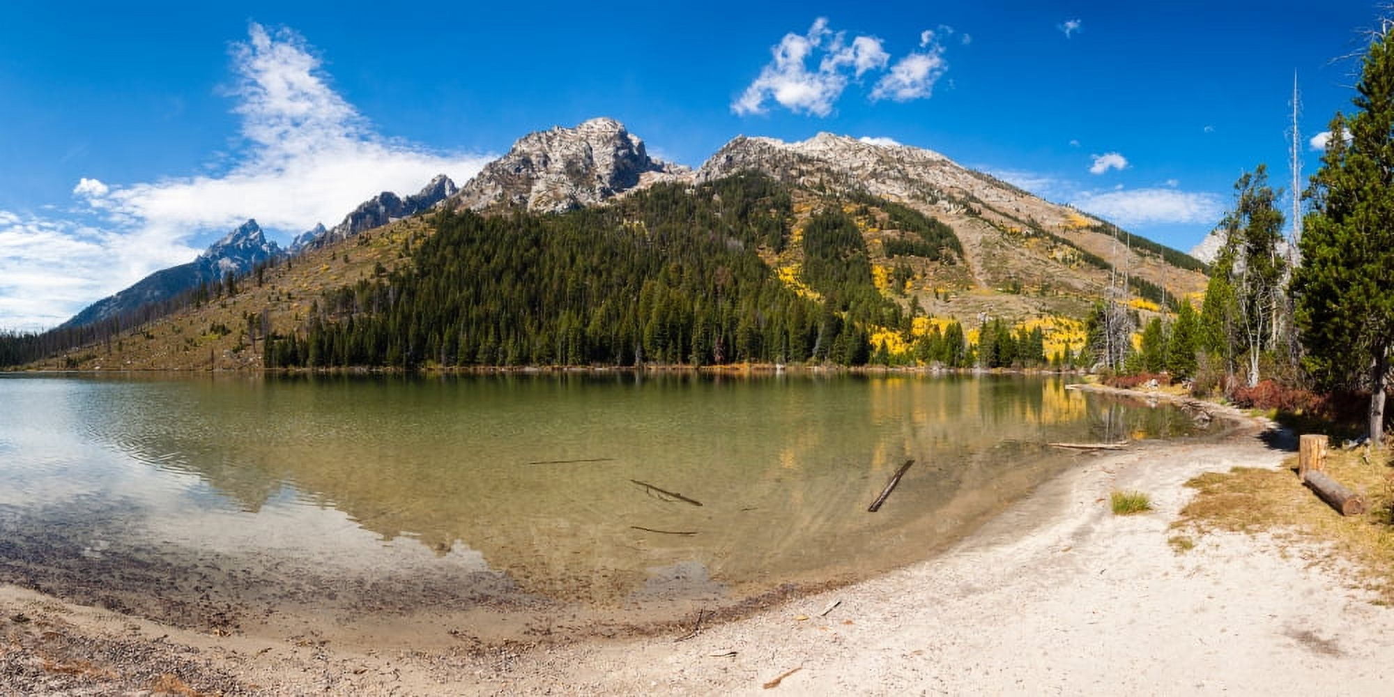 Jenny Lake in Grand Teton National Park Wyoming USA Canvas Art - Panoramic Images (9 x 27)