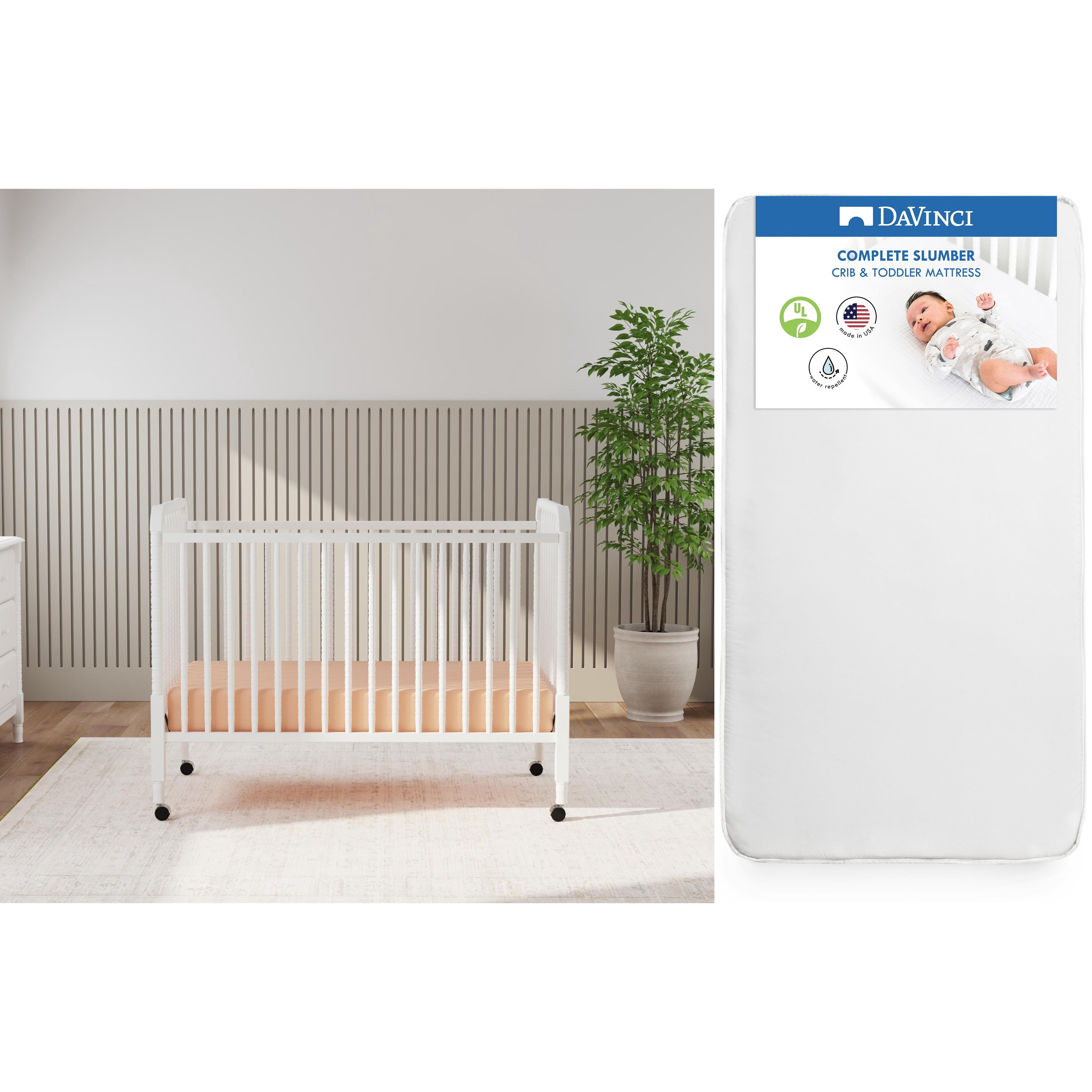 Jenny Lind Crib in White and Mattress