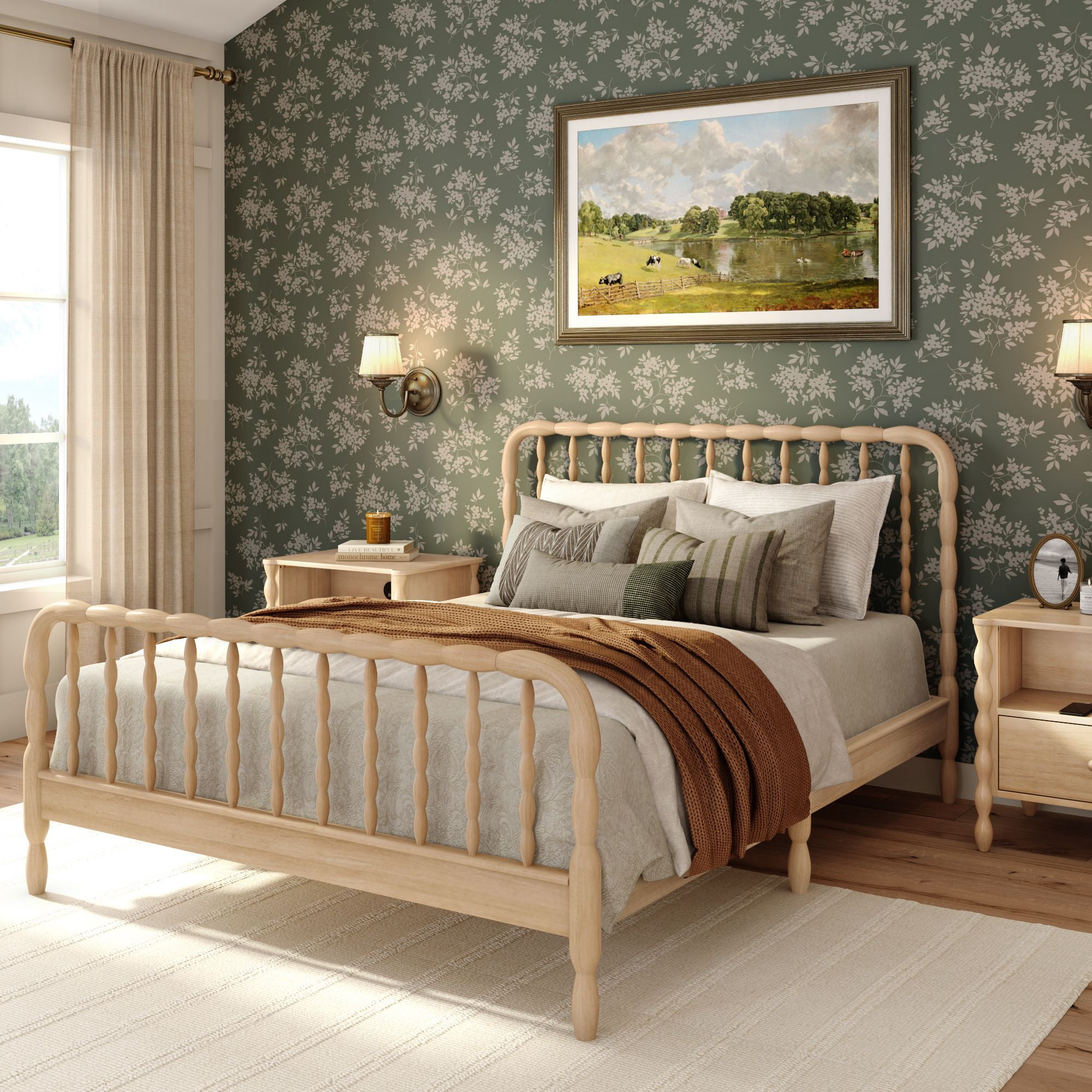 Jenny Lind Queen Bed, Blonde - Walmart.com