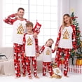 thumbnail image 1 of Jenny Matching Family Christmas Pajamas, Gingerbread Christmas Tree Print, Two-piece Set, Festive Red Plaid Holiday Sleepwear, 1 of 7