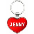 thumbnail image 1 of Jenny - Names Female Metal Heart Keychain Key Chain Ring, Multiple Colors Available, 1 of 1