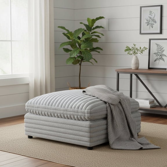 Jenny Plush Polyester 40 in. Square Ottoman