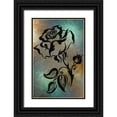 thumbnail image 1 of Jenny Rainbow Fine Art 10x14 Black Ornate Wood Framed with Double Matting Museum Art Print Titled - Ink Drawing Chinese Rose, 1 of 4