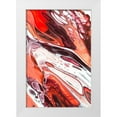 thumbnail image 1 of Jenny Rainbow Fine Art 11x14 White Modern Wood Framed Museum Art Print Titled - Fluid Acrylic Terracotta and Coral Flows, 1 of 4