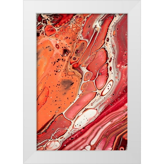 Jenny Rainbow Fine Art 13x18 White Modern Wood Framed Museum Art Print Titled - Fluid Acrylic Unknown Taste 7