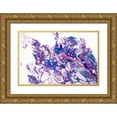 thumbnail image 1 of Jenny Rainbow Fine Art 14x11 Gold Ornate Wood Framed with Double Matting Museum Art Print Titled - Fluid Acrylic Purple Fantasy, 1 of 4