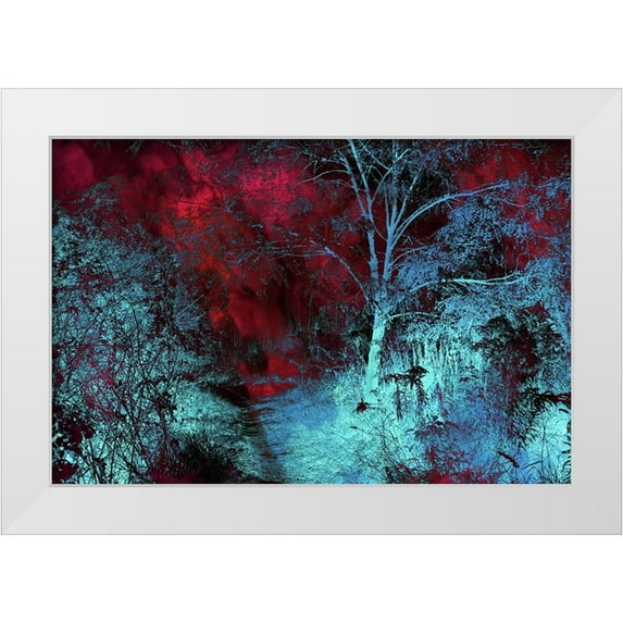 Jenny Rainbow Fine Art 14x11 White Modern Wood Framed Museum Art Print Titled - Moonlight Forest