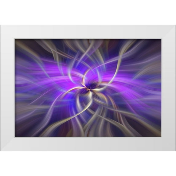 Jenny Rainbow Fine Art 14x11 White Modern Wood Framed Museum Art Print Titled - Mystery of Colors Purple Gold