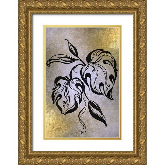 Jenny Rainbow Fine Art 17x24 Gold Ornate Wood Framed with Double Matting Museum Art Print Titled - Monstera Leaf