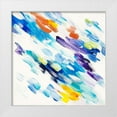 thumbnail image 1 of Jenny Rainbow Fine Art 20x20 White Modern Wood Framed Museum Art Print Titled - Acrylic Painting Colorful Rain, 1 of 4