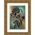 thumbnail image 1 of Jenny Rainbow Fine Art 22x32 Gold Ornate Wood Framed with Double Matting Museum Art Print Titled - Ink Drawing Chinese Rose, 1 of 4