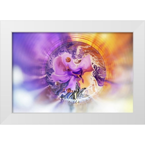 Jenny Rainbow Fine Art 24x17 White Modern Wood Framed Museum Art Print Titled - Time Vortex