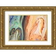thumbnail image 1 of Jenny Rainbow Fine Art 32x23 Gold Ornate Wood Framed with Double Matting Museum Art Print Titled - Fluid Acrylic  Heating Waves 1, 1 of 4