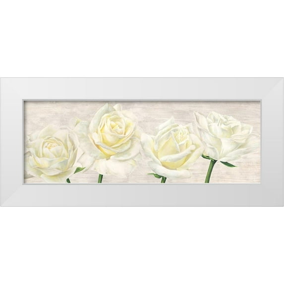 Jenny, Thomlinson 14x7 White Modern Wood Framed Museum Art Print Titled - Classic Roses